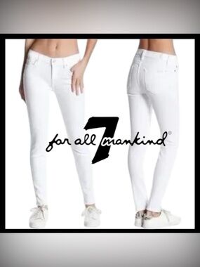 7 For All Mankind White Gwenevere Super Skinny Ankle Jeans (27)